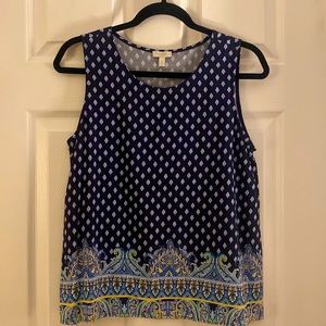 Talbot’s NWOT Petite Tank Top - Navy and Paisley Print - size MP